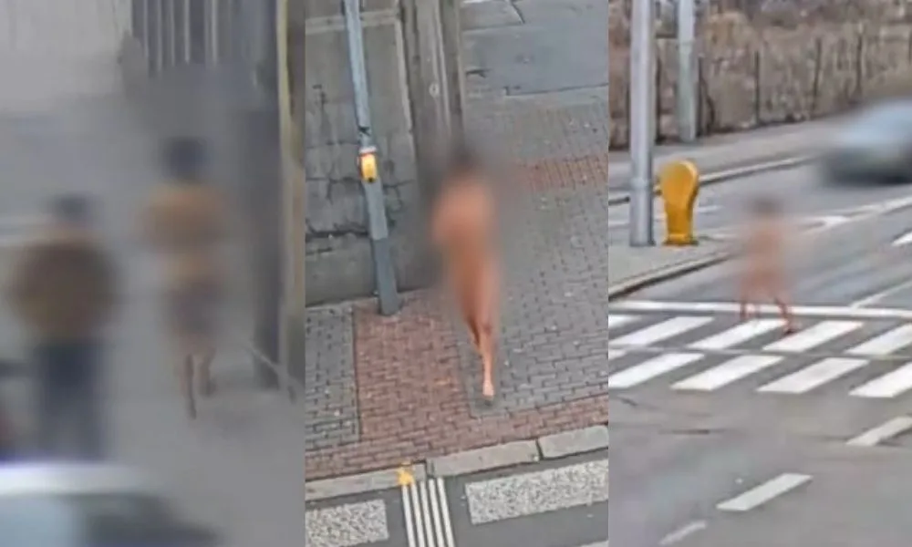 VIDEO: Ulicemi Brna běžela nahá žena. Tvrdila, že jí do hlavy leze blázen, se kterým se má kamarádit