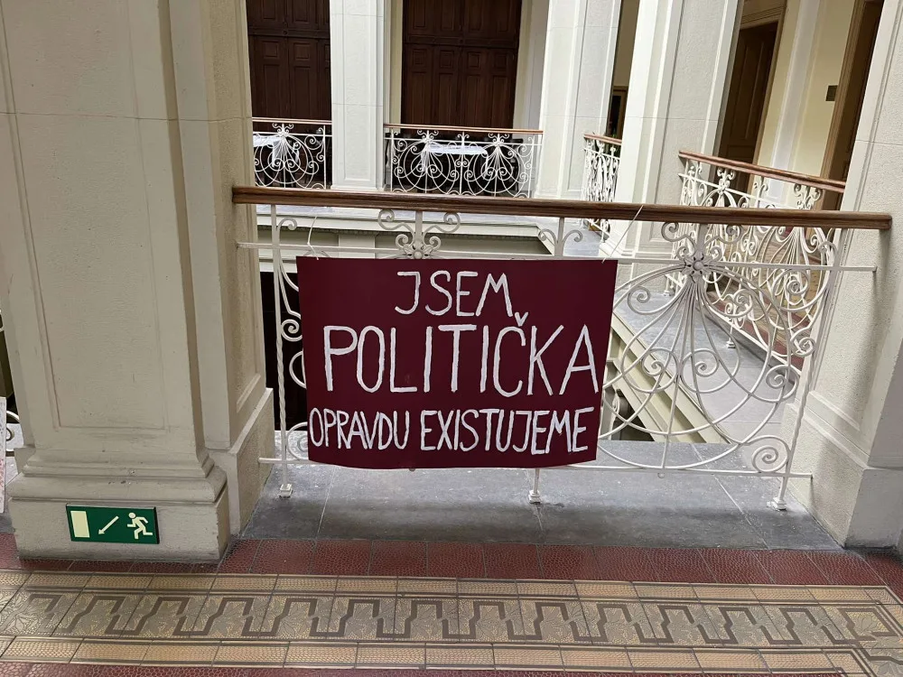 Skupina protestujících dorazila na ustavující zasedání Jihomoravského zastupitelstva. Kritizovala absenci žen v nové radě