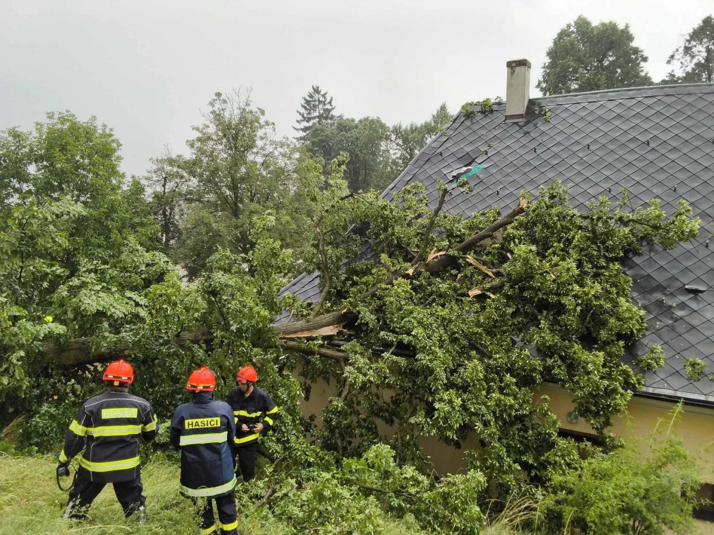 Boskovicko zasáhly bouřky. Hasiči řešili popadané stromy a odčerpávali vodu