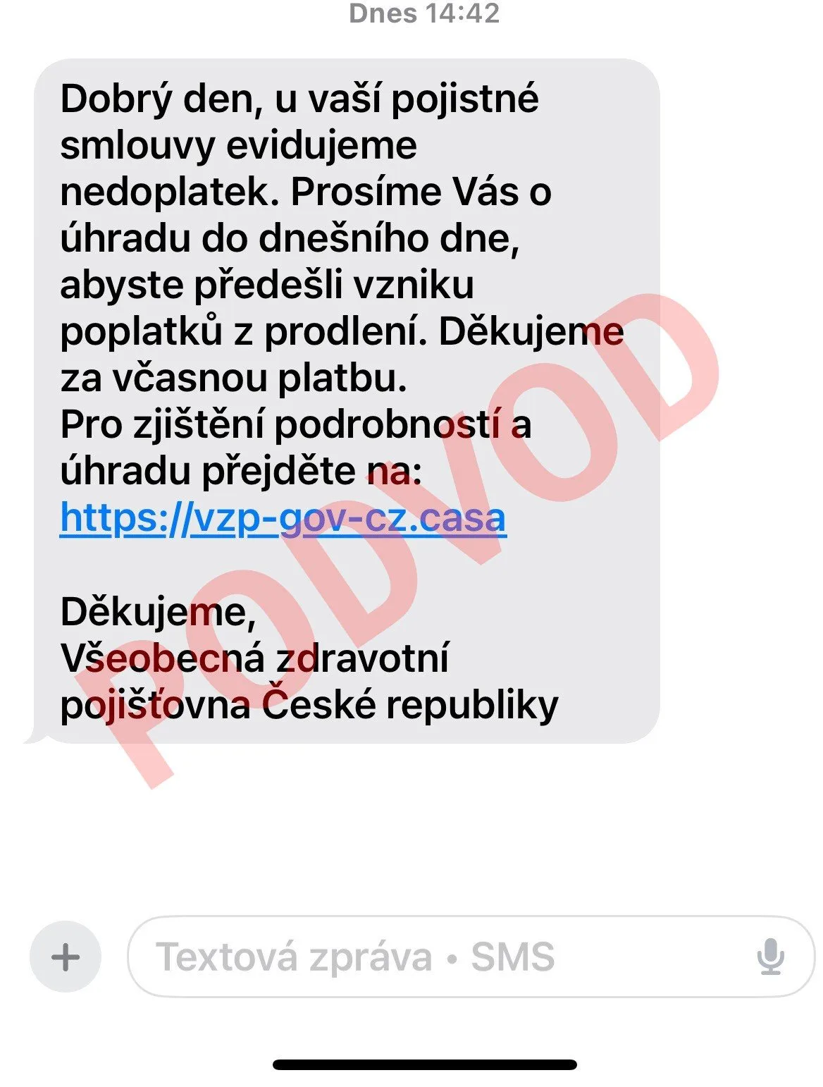 Podvodná sms.