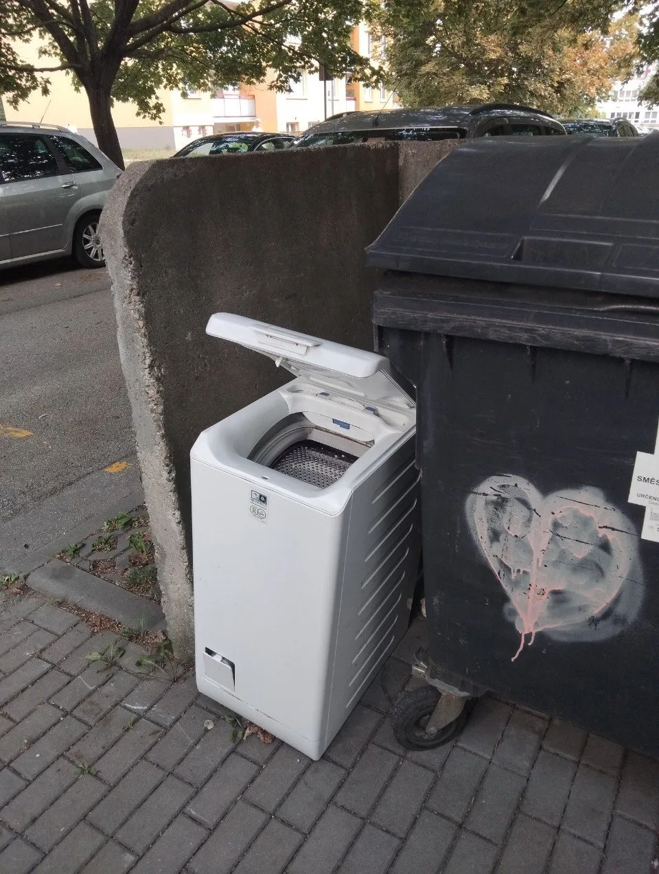 Pračka k popelnicím nepatří. Tvrdou cestou se o tom přesvědčil mladík z Brna