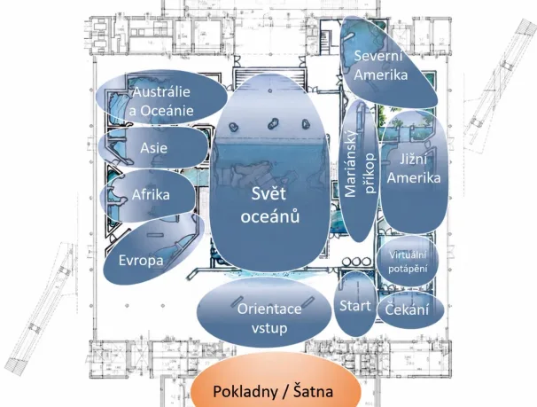 Hlavní návštěvnické zóny.