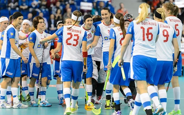 Radost českých reprezentantek v zápase s Lotyšskem. Zdroj: WFC2013