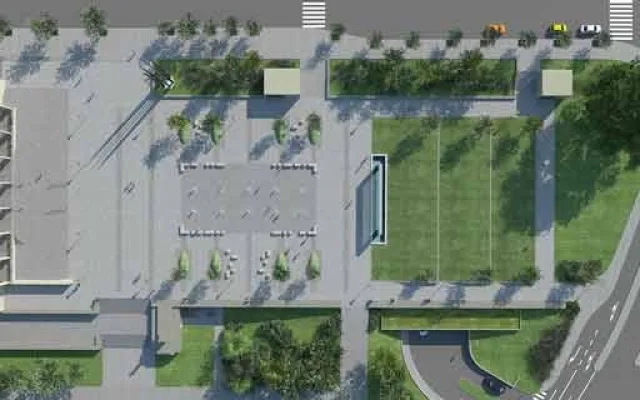 Budoucí podoba parku před Janáčkovým divadlem, vizualizace: Ateliér A3