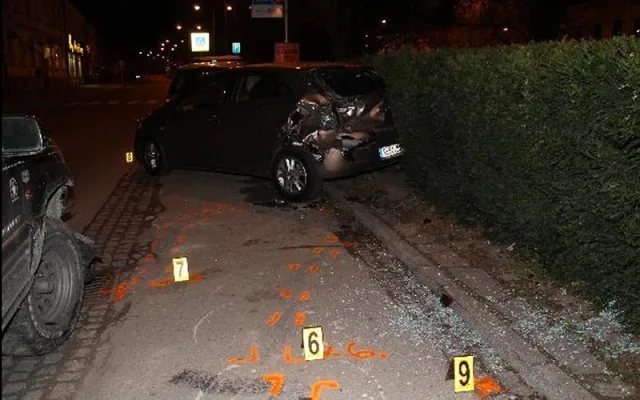 Nabouraný Jeep a jedna z jeho "obětí", foto: Policie ČR