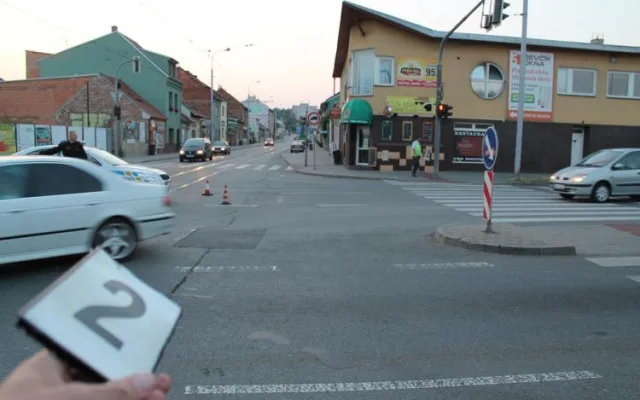 Místo nehody na křižovatce Táborské a Gajdošovy ulice, foto: Policie ČR