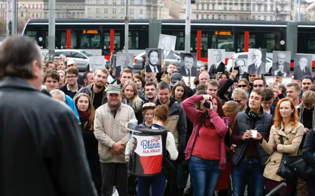 Z natáčení Prezidenta Blaníka
