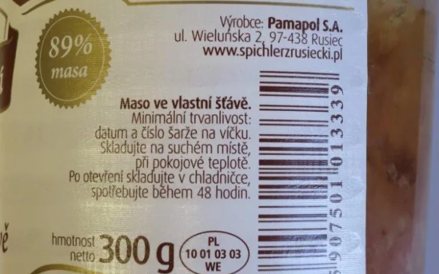 Uvedený podíl masa byl výmysl