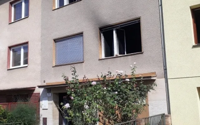 záchrana hořící byt brno