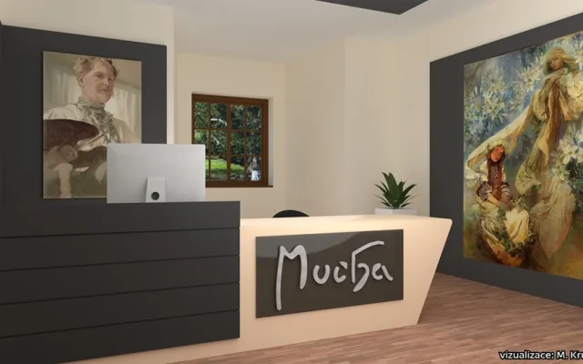 Vizualizace nové expozice Alfonse Muchyv Moravském Krumlově