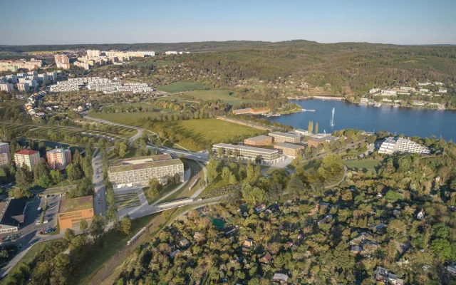 Řešení dopravní a urbnistické situace kolem přehrady, knesl kynčl architekti