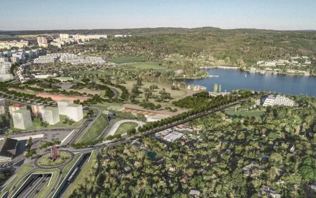 Řešení dopravní a urbnistické situace kolem přehrady, Pelčák &amp; HBH
