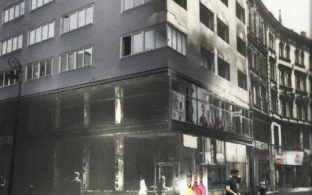 FOTO: Nebe se zatáhlo a město začalo hořet. Přesně před 76 začalo bombardování Brna spojeneckými vojsky