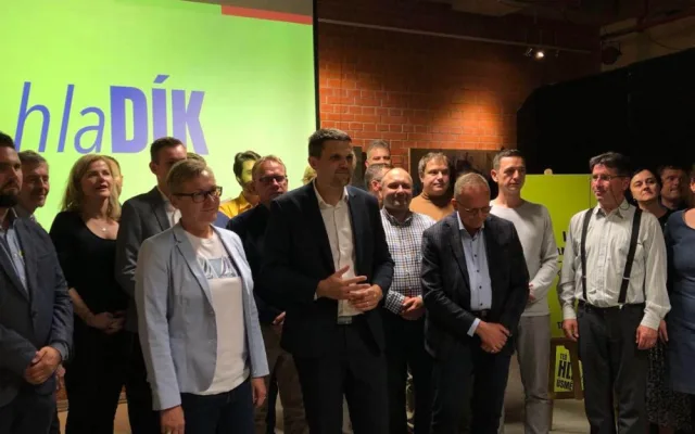 Volební štáb KDU-ČSL s lídrem Petrem Hladíkem. FOTO: Kateřina Benáčková