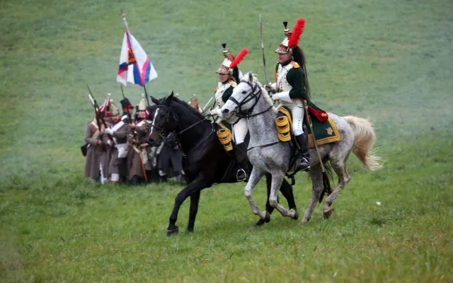 Na deset tisíc lidí přijelo na rekonstrukci bitvy u Slavkova. Davy ohromil Napoleonův Lví skok