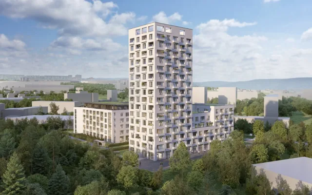 Nad Arboretem. Přes 230 bytových jednotek v moderním komplexu obklopeném zelení