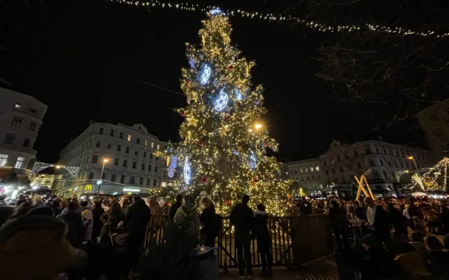 Tisíce Brňanů se nahrnuly na náměstí, aby viděly rozsvícení vánočního stromu