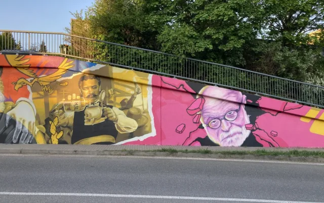 Severozápad Brna zdobí nová pocta Jiřímu Pechovi. Graffiti oživili původní autoři
