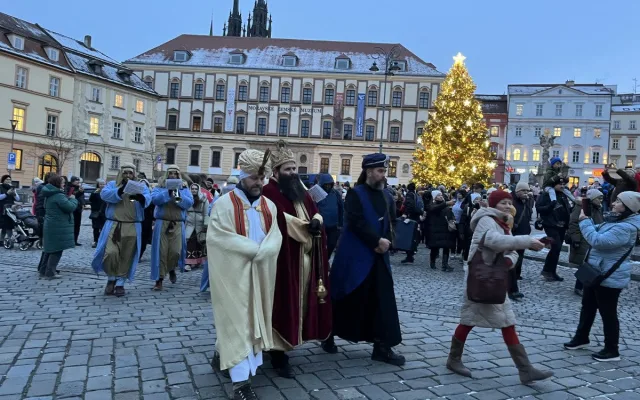 Brňané oslavovali Tři krále. Kašpar, Melichar a Baltazar s velbloudy prošli městem