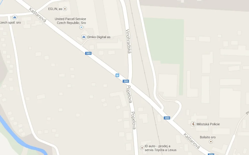 Křižovatka ulic Kaštanová (od Makra) a Vinohradská (od Černovic) projde rekonstrukcí, foto: Google Maps