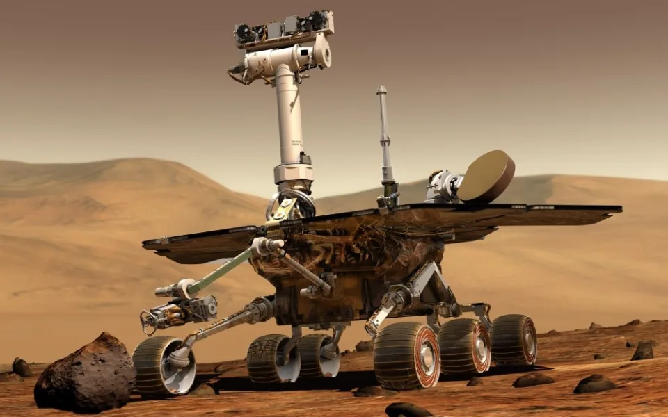 Vozítko Opportunity na Marsu, vizualizace: Nasa