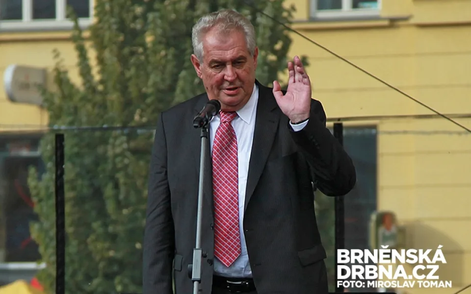 Miloš Zeman na náměstí Svobody, foto: Brněnská Drbna