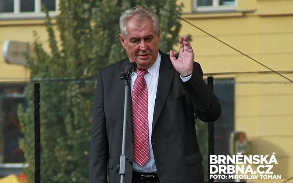 Miloš Zeman na náměstí Svobody, foto: Brněnská Drbna