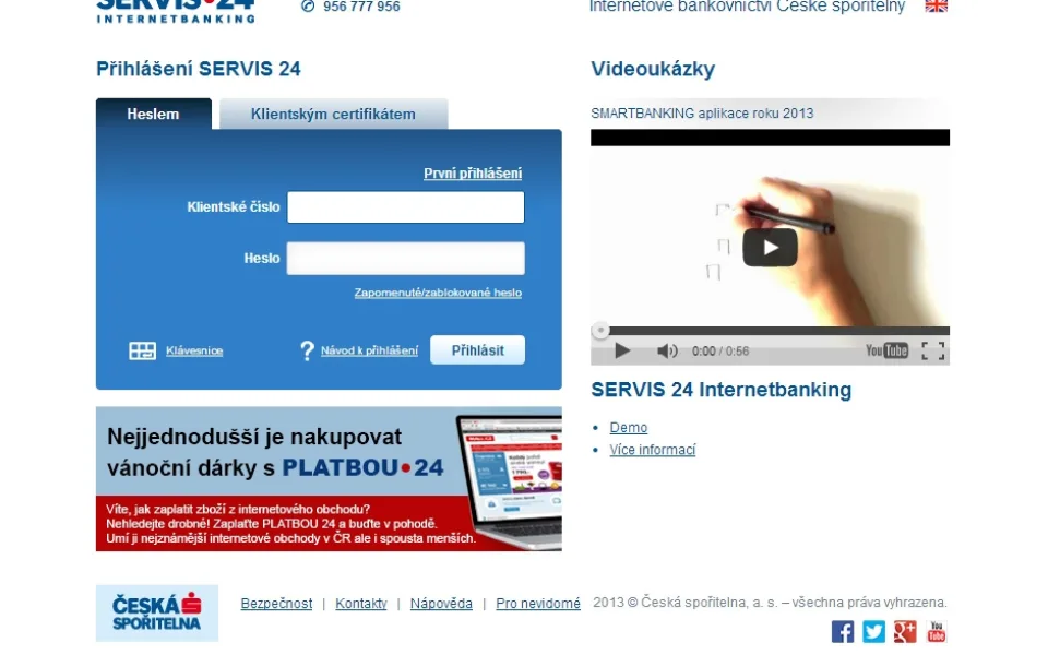 Internetové bankovnictví České spořitelny, foto: Brněnská Drbna