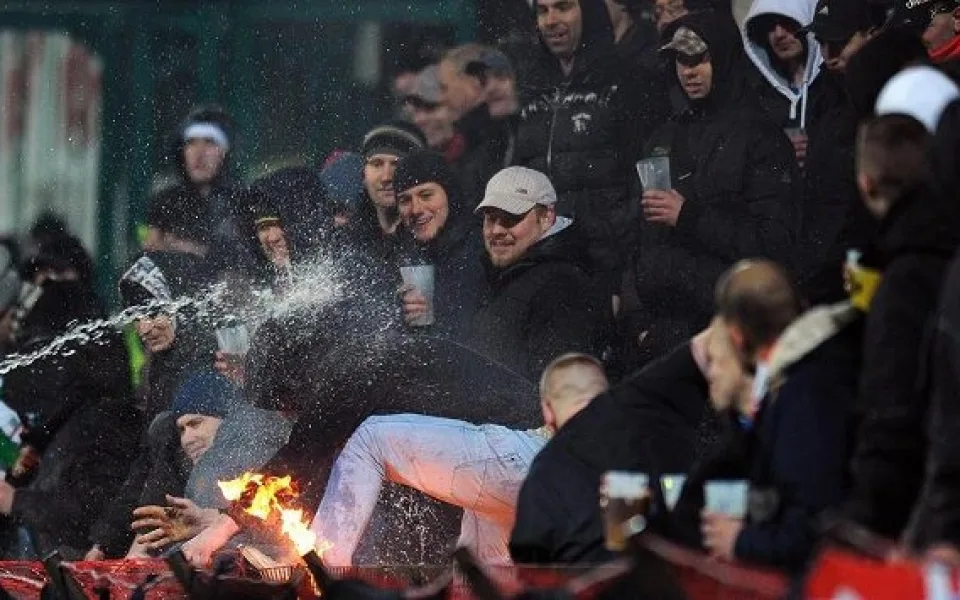 Fanoušci Brna během utkání na hřišti Bohemians 1905. Zdroj: ČTK