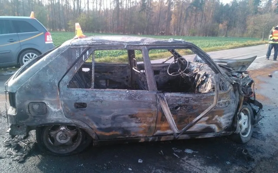 Torzo shořelé felicie, foto: Policie ČR