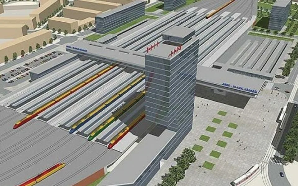 Vizualizace možné podoby nádraží u řeky Svratky