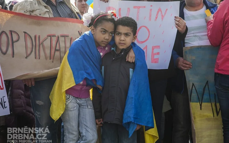 Lidé se sešli na podporu Ukrajiny, foto: Brněnská Drbna, Miroslav Toman