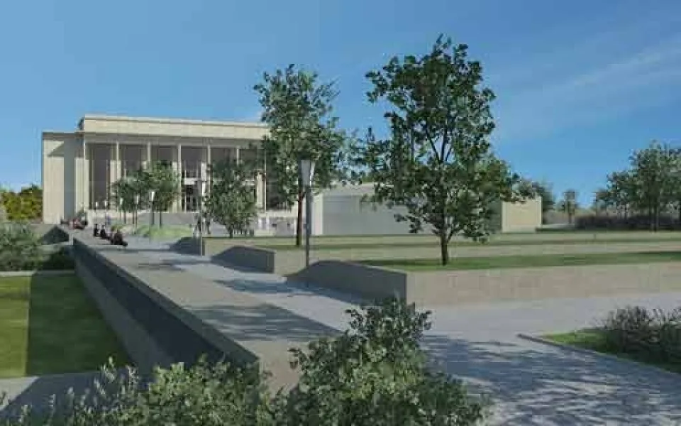 Budoucí podoba parku před Janáčkovým divadlem, vizualizace: Ateliér A3