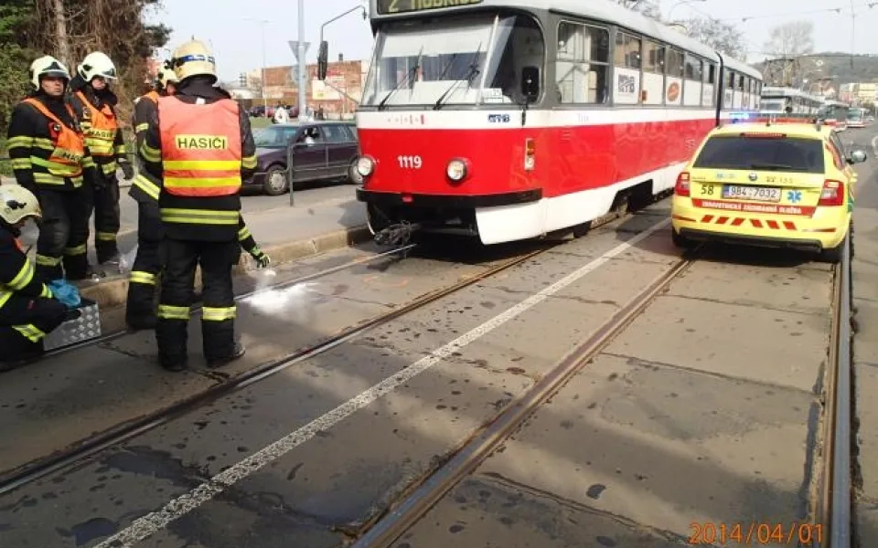 Řidička tramvaje už nedokázala nehodě zabránit, foto: Policie ČR