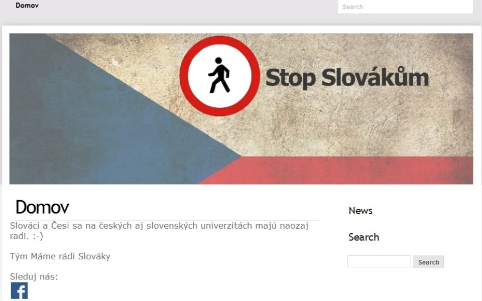 V současnosti je na stránce napsáno, že autor má slovenské studenty rád, foto: stopslovakum.cz