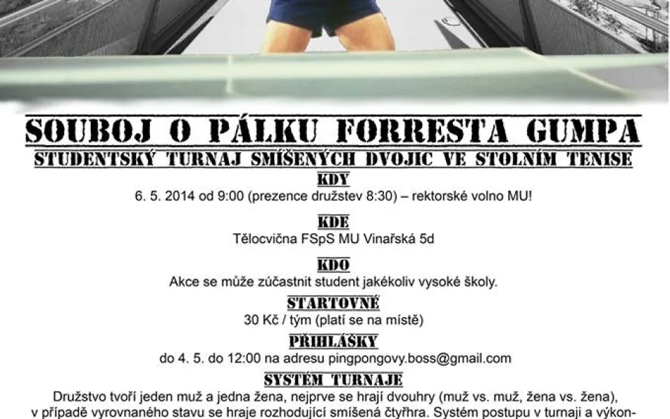 Plakát k akci, foto: Turnaj smíšených dvojic ve stolním tenise