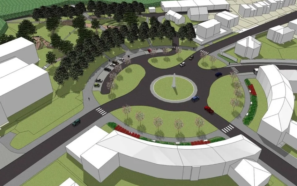 Vaňkovo náměstí se stane velkým kruhovým objezdem, vizualizace: P. P. Architects