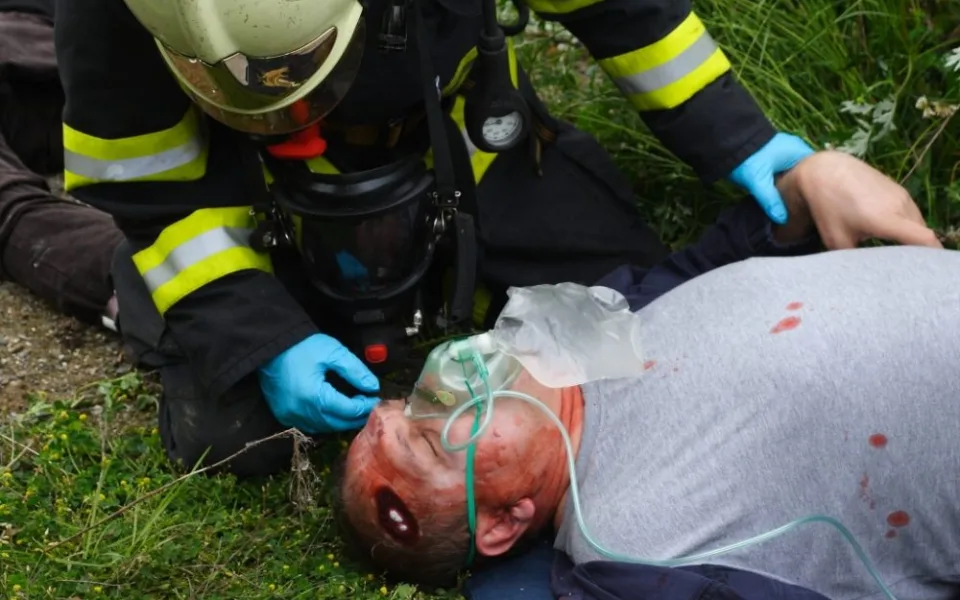 Cvičný zásah hasičů, foto: HZS JMK