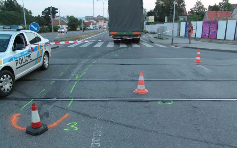 Místo nehody na křižovatce Táborské a Gajdošovy ulice, foto: Policie ČR