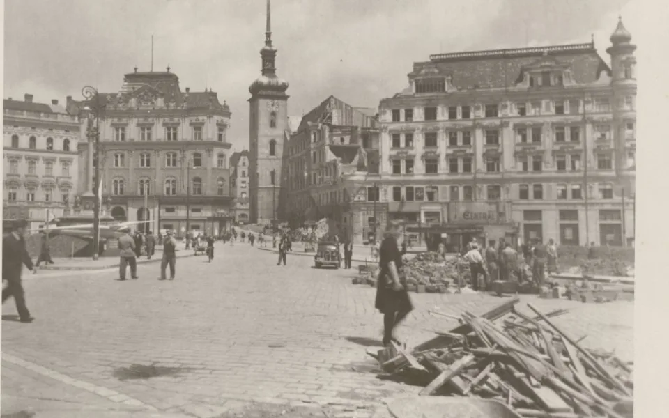 Následky bombardování centra Brna v roce 1944, Foto: archiv Muzea města Brna
