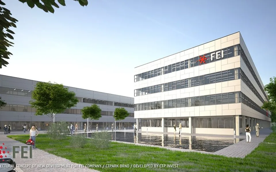Moderní zázemí nové továrny FEI v Brně