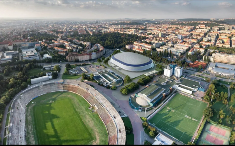 Studie nového hokejového stadionu za Lužánkami projektantské firmy A PLUS