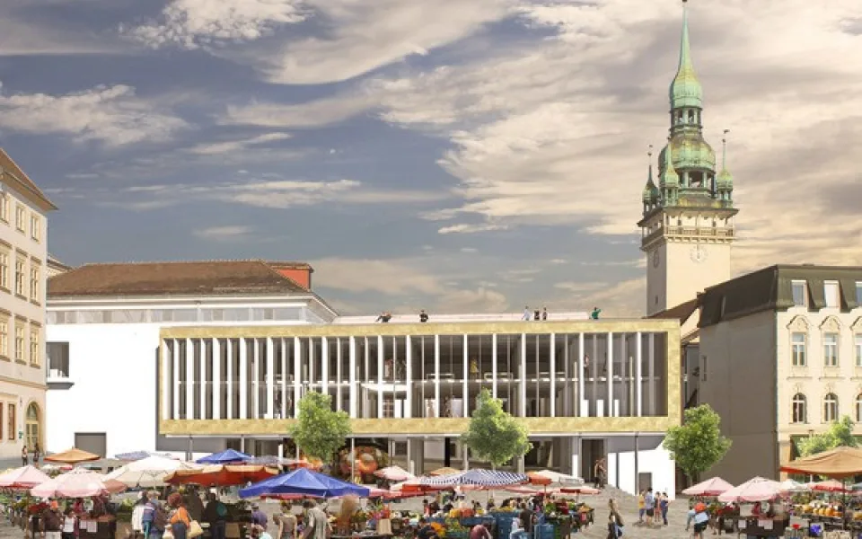 Stavba budovy tržnice na Zelném trhu byla pozastavena