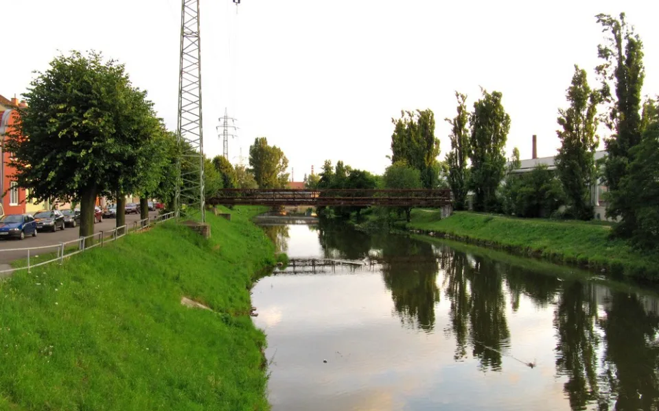 Břeh řeky Svitavy v Husovicích