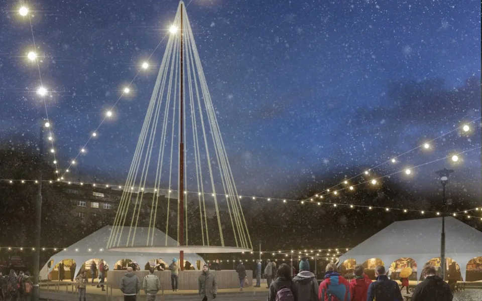 Vizualizace adventních trhů na Moravském náměstí, zdroj:  Chybik+Kristof Architects &amp; Urban Designers