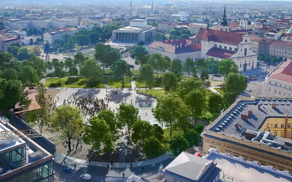Vizualizace Moravského náměstí, Zdroj: Consequence forma architecture