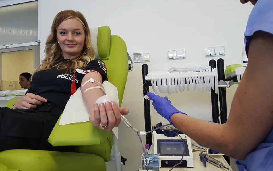 Strážníci se rozhodli darovat krev, zdroj: MP Brno
