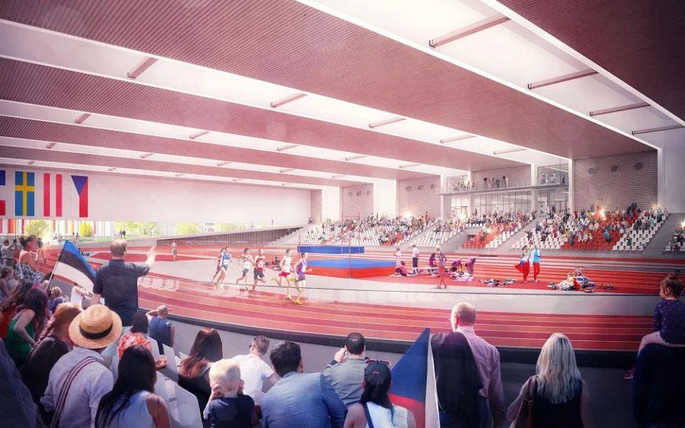 Vizualizace nového atletického stadionu