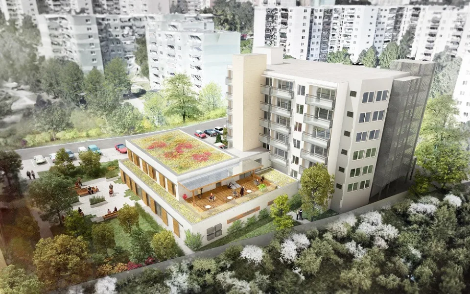 Vizualizace nové přístavby Domova pro seniory Kosmonautů