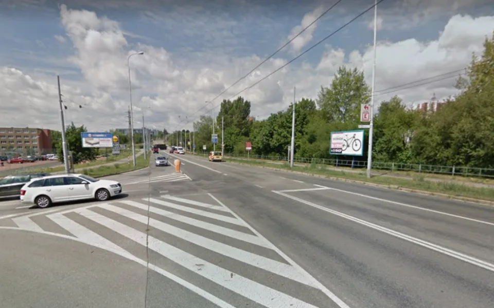 Křižovatka ulice Trnkova a Novolíšeňská